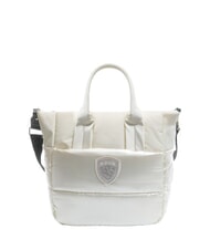 BLAUER PADDED NYLON Gro&szlig;e Tragetasche mit Schultergurt Wei&szlig; - Damentaschen - 1