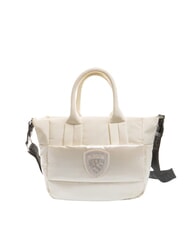 BLAUER PADDED NYLON Mittelgro&szlig;e Tragetasche mit Schultergurt Wei&szlig; - Damentaschen - 1