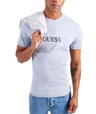 GUESS CHEST BOX Baumwoll-T-Shirt mit Aufdruck Nimbus blau - Herren-T-Shirts - 1