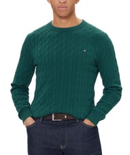 TOMMY HILFIGER TH  Pullover mit Rundhalsausschnitt Ziergr&uuml;n - Herrenpullover - 1