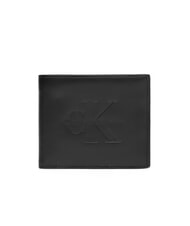 CALVIN KLEIN BOLD LOGO Lederbrieftasche auf Schwarz - Brieftaschen Herren - 1