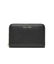 CALVIN KLEIN EMBOSSED LOGO Mittelgro&szlig;e Geldb&ouml;rse mit Rundum-Rei&szlig;verschluss schwarz/ger&ouml;stete Kokosnuss - Brieftaschen Damen - 1