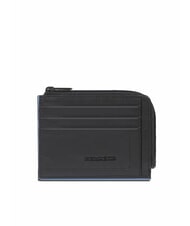 PIQUADRO ATLAS Flaches Leder-Kartenetui und M&uuml;nzfach - Brieftaschen Herren