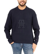 TOMMY HILFIGER TH Baumwollpullover mit Rundhalsausschnitt und Logo - Herrenpullover