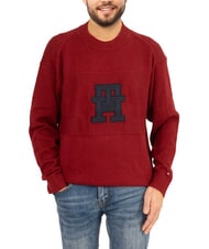 TOMMY HILFIGER TH Baumwollpullover mit Rundhalsausschnitt und Logo Rouge/Desert Sky Monogramm - Herrenpullover - 1