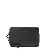 PIQUADRO BLACK SQUARE Herren-Clutch aus Leder mit Handgelenkschlaufe - Tablettmappe &amp; Organizer