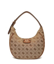 GUESS NEDA Hobo-Schultertasche aus Jacquard-Stoff - Damentaschen