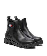 TOMMY HILFIGER TH JEANS Lederstiefeletten Schwarz - Damenschuhe - 1