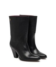 TOMMY HILFIGER MID COWBOY Lederstiefeletten mit Absatz - Damenschuhe