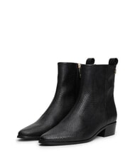 TOMMY HILFIGER LOW COWBOY Spitz zulaufende Stiefeletten aus bedrucktem Leder Schwarz - Damenschuhe - 1