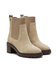 TOMMY HILFIGER FLAG MID HEEL Wildleder-Ankle-Boots Beige - Damenschuhe - 1