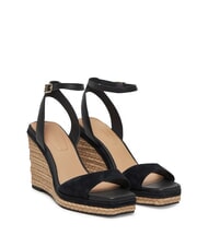 TOMMY HILFIGER TH MONOGRAM Hohe Keilsandalen aus Leder Schwarz - Damenschuhe - 1