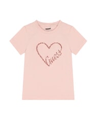 GUESS KIDS MINI ME Baumwoll-T-Shirt mit Pailletten Puppenrosa - Kinder-T-Shirt - 1