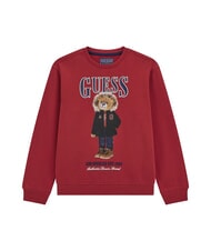 GUESS KIDS Baby-Sweatshirt mit Rundhalsausschnitt und Teddyb&auml;r-Print Chili rot - Sweatshirts Kinder - 1