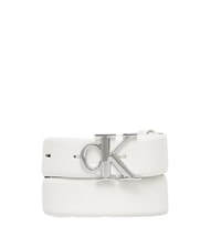 CALVIN KLEIN CK HARDWARE Lederg&uuml;rtel lilienwei&szlig; / gl&auml;nzendes Nickel - G&uuml;rtel - 1