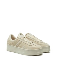 TOMMY HILFIGER GREENWICH Plateau-Sneaker aus Wildleder Zeitungspapier - Damenschuhe - 1