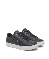 TOMMY HILFIGER ESSENTIAL CHIC COURT Damen-Sneaker aus Leder Schwarz - Damenschuhe - 1
