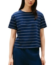 TOMMY HILFIGER TH MODERN T-Shirt mit Leinenmischgewebe und Print Breton Ecru/Dunkelblau STP - T-Shirts und Tops f&uuml;r Damen - 1