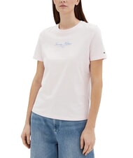 TOMMY HILFIGER TH Kurz&auml;rmeliges T-Shirt mit Aufdruck Hellrosa - T-Shirts und Tops f&uuml;r Damen - 1
