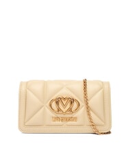 LOVE MOSCHINO EMBOSSED Mini-Schultertasche aus Metall Butter - Brieftaschen Damen - 1