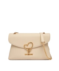 LOVE MOSCHINO HEART TURNLOCK Wandelbare Schultertasche Elfenbein - Damentaschen - 1