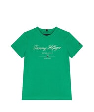 TOMMY HILFIGER TH KIDS Kurzarm-T-Shirt f&uuml;r Kinder mit Aufdruck Olympic Green - Kinder-T-Shirt - 1