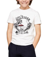 TOMMY HILFIGER TH KIDS Kurz&auml;rmeliges T-Shirt mit Aufdruck Wei&szlig; - Kinder-T-Shirt - 1
