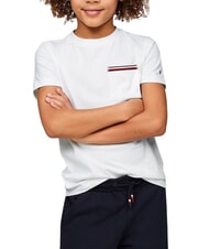 TOMMY HILFIGER TH KIDS Kurz&auml;rmeliges T-Shirt mit Tasche Wei&szlig; - Kinder-T-Shirt - 1