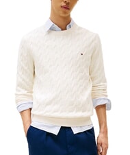 TOMMY HILFIGER TH  Pullover mit Rundhalsausschnitt Elfenbeinbl&uuml;tenblatt - Herrenpullover - 1
