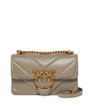 PINKO LOVE ONE MINI Schultertasche aus Leder - Damentaschen