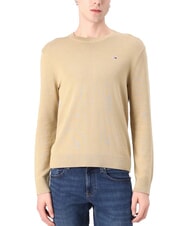 TOMMY HILFIGER TH JEANS Baumwollpullover mit Rundhalsausschnitt Reliktbr&auml;une - Herrenpullover - 1