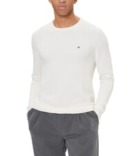 TOMMY HILFIGER TH Wabenf&ouml;rmiger Rundhalspullover Elfenbeinbl&uuml;tenblatt - Herrenpullover - 1