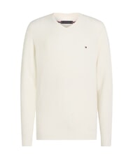 TOMMY HILFIGER TH Rundhals-Baumwollpullover Elfenbeinbl&uuml;tenblatt - Herrenpullover - 1