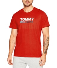 TOMMY HILFIGER TH JEANS Kurz&auml;rmeliges T-Shirt mit Aufdruck tiefrot - Herren-T-Shirts - 1