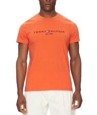 TOMMY HILFIGER TH Kurz&auml;rmeliges T-Shirt mit Logodruck leuchtendes Orange - Herren-T-Shirts - 1