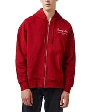 TOMMY HILFIGER TH JEANS Kapuzenpullover mit durchgehendem Rei&szlig;verschluss Magmarot - Sweatshirts Herren - 1
