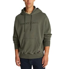 TOMMY HILFIGER TH JEANS Hoodie mit Logostickerei M&uuml;digkeit gr&uuml;n - Sweatshirts Herren - 1