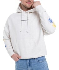 TOMMY HILFIGER TH JEANS Baumwoll-Sweatshirt mit Aufdruck Hafermergel Htr - Sweatshirts Herren - 1