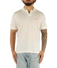 TOMMY HILFIGER TH Kurz&auml;rmeliges Leinen-Polohemd Wei&szlig; - Herren-Polo-Shirts/Herren-Polo-Shirt/Herrenpoloshirt/Herrenpoloshirts - 1