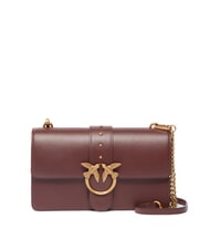 PINKO LOVE ONE CLASSIC Umh&auml;ngetasche aus Leder mit &Uuml;berschlag - Damentaschen