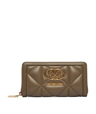 LOVE MOSCHINO EMBOSSED Gro&szlig;e Geldb&ouml;rse mit Rei&szlig;verschluss Dreck - Brieftaschen Damen - 1