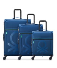 BENETTON COLOR BLOCK Erweiterbare Kabine + Mittlerer + Gro&szlig;er Trolley-Satz Blau - Trolleyset - 1