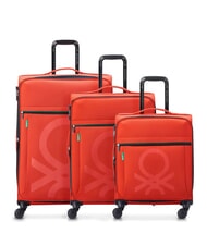 BENETTON By DELSEY COLOR BLOCK Erweiterbare Kabine + Mittlerer + Gro&szlig;er Trolley-Satz - Trolleyset
