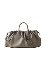 BORBONESE VIS-A-VIS Large Handtasche mit Schulterriemen Silberleinwand - Damentaschen - 1