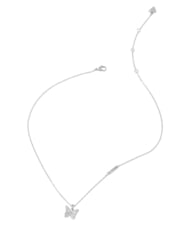 GUESS CHRYSALIS Halskette, Anh&auml;nger mit Kristallen, Schmetterlingsmotiv SILBER - Halsketten - 1