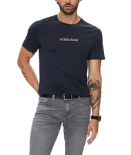 GUESS JEANS LOGO EMBRO Baumwoll-T-Shirt gewagter Ozean - Herren-T-Shirts - 1