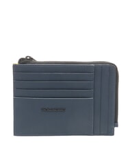 PIQUADRO CORNER SPECIALE GOMMATO Zip-Kartenhalter Blau - Brieftaschen Herren - 1