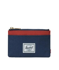 HERSCHEL OSCAR Flaches Kartenetui mit Rei&szlig;verschluss Irisschwarz/Ockerrot/Twill - Brieftaschen Herren - 1