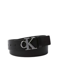 CALVIN KLEIN CK HARDWARE Lederg&uuml;rtel schwarz/antiksilber - G&uuml;rtel - 1