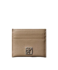 CALVIN KLEIN HARDWARE EMBLEM PEBB Flacher Kartenhalter aus Leder - Brieftaschen Damen